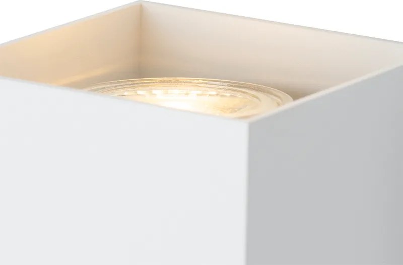 Designerska kwadratowa lampa ścienna biała - Sabbir