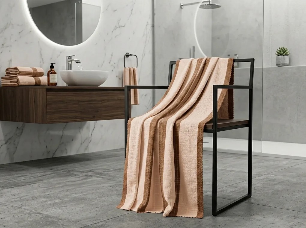 Szybkoschnący ręcznik VELMORA 50x100 cm brązowy, 100% mikrofibra