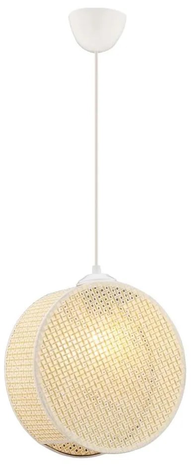 Lampa wisząca na przewodzie DRUM 1xE27/60W/230V kremowa