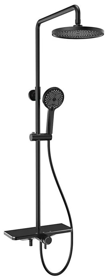 Aqualine - Zestaw prysznicowy z baterią ARONA czarny mat