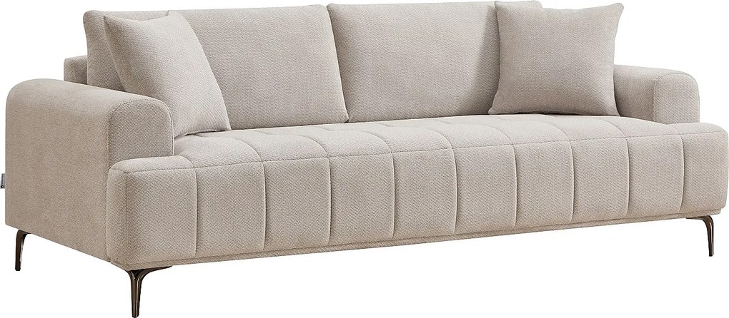 Beżowa melanżowa sofa 3-osobowa DUGLASA
