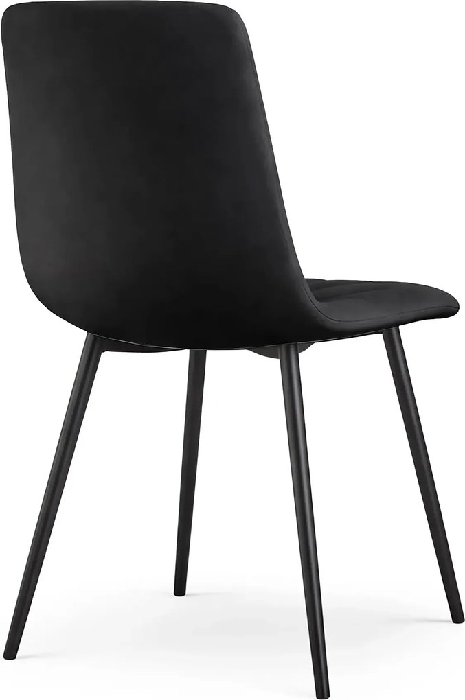 Zestaw 4 czarnych krzeseł pikowanych Z1-B54