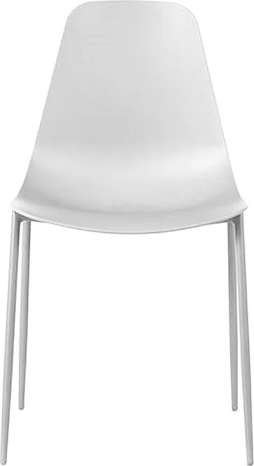Zestaw 2 nowoczesnych białych krzeseł do salonu "Kate" z polipropylenu z malowaną metalową ramą
