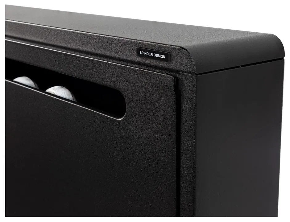 Czarna metalowa uchylna/wisząca szafka na buty 75x38x13 cm Mario – Spinder Design