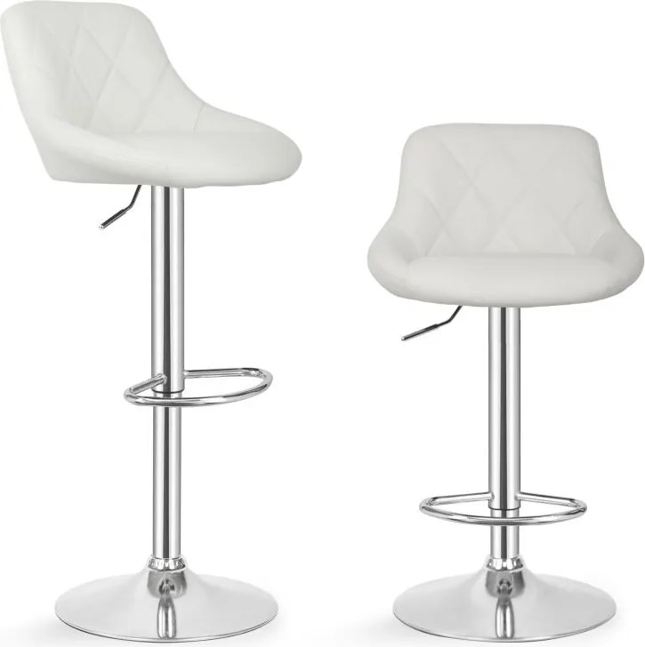 MIADOMODO Stołek barowy 2 szt, bez podłokietnika, biały