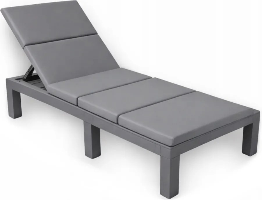 Leżak ogrodowy hotelowy Lagoon SL-02C z poduszką, składany, kolor szary