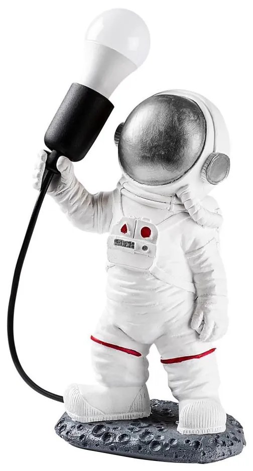 Lampka dziecięca ASTRONAUT 1xE27/40W/230V srebrna/biała