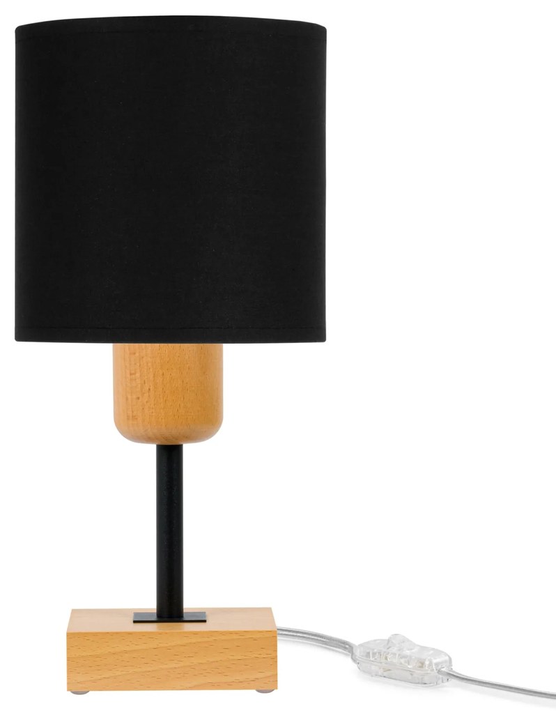 Lampka nocna stołowa CL-TI-DSC10x10BU-SC buk czarna 1xE27