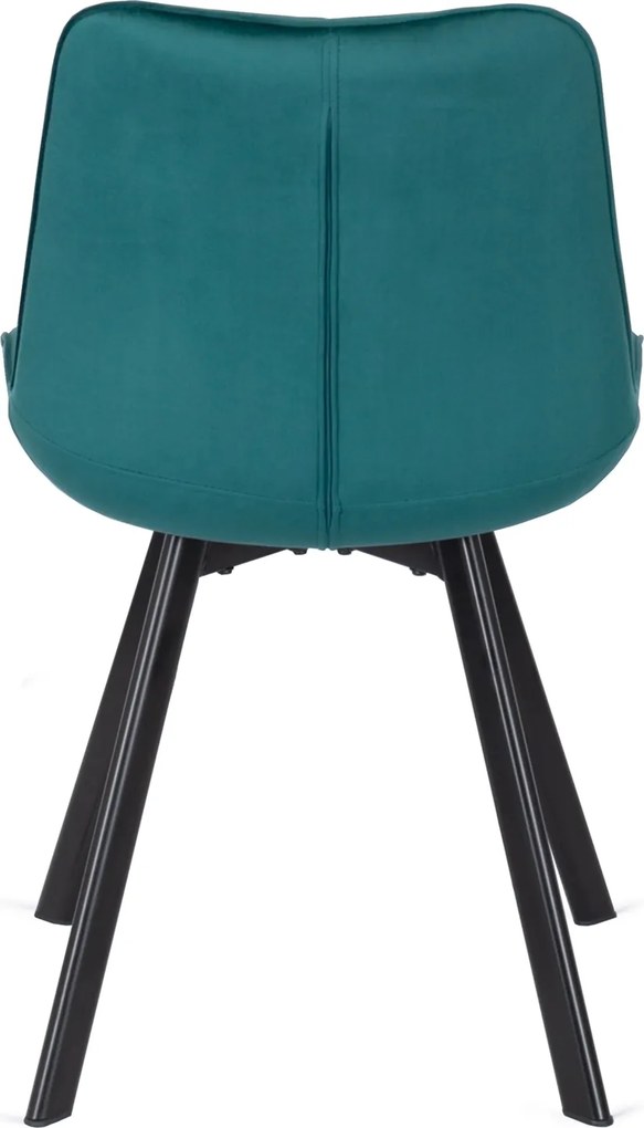 Zestaw Stół Okrągły Rozkładany HARRY 102-142 cm Dąb Craft/Czarny i 4 Krzesła Tapicerowane RICK Turkusowe Nowoczesne