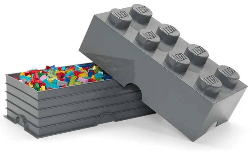 Ciemnoszary dziecięcy pojemnik LEGO® Rectangle