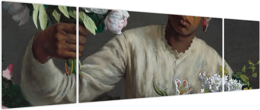 Obraz - Frédéric Bazille, Young Woman with Peonies, reprodukcje (170x50 cm)