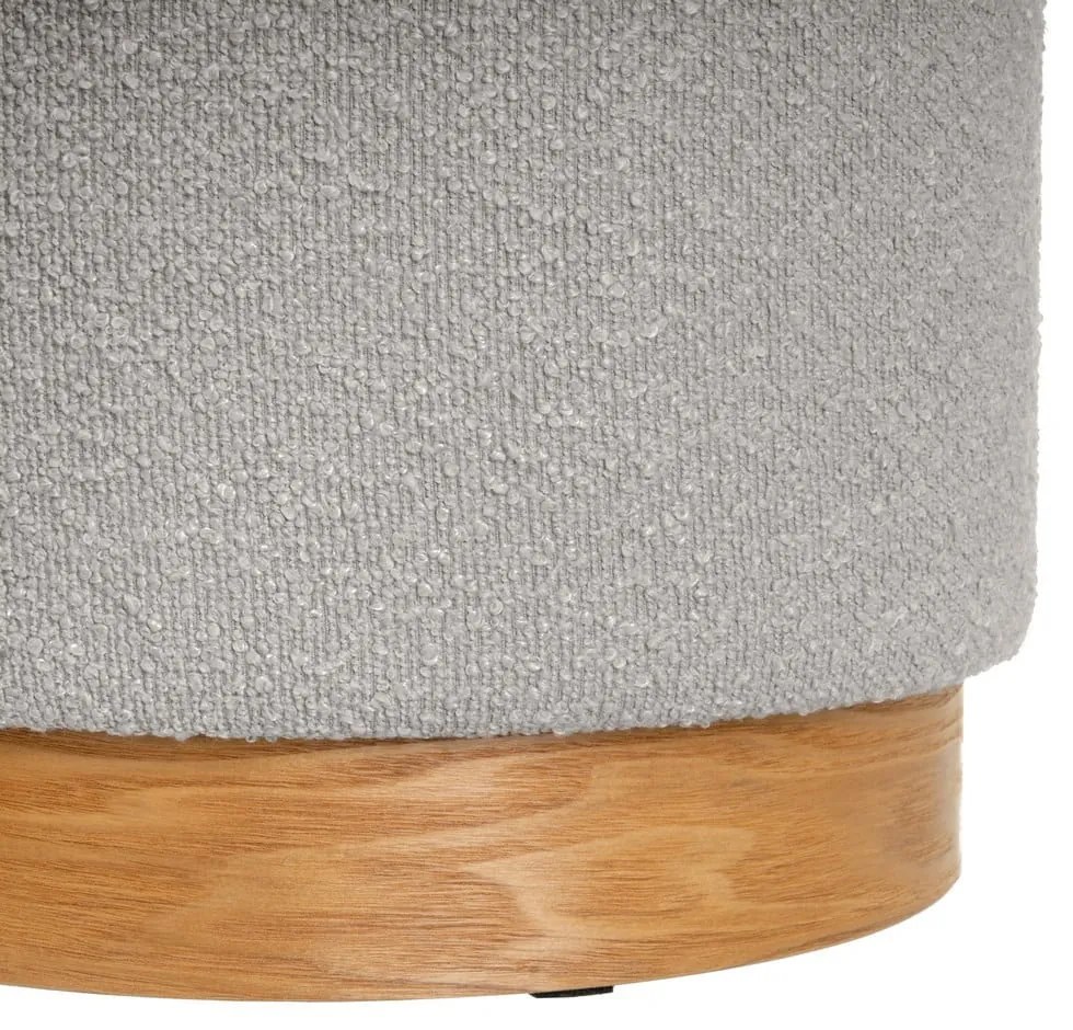 Jasnoszare pufy zestaw z materiału bouclé 2 szt. – Casa Selección