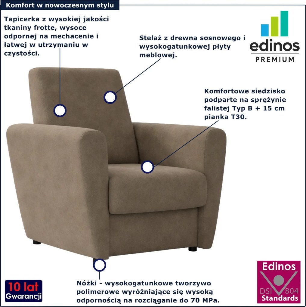 Brązowy skandynawski fotel wypoczynkowy A5-A98