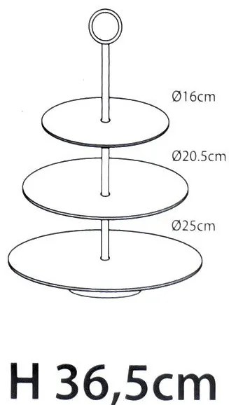 Patera metalowa z 3 poziomami, Ø 25