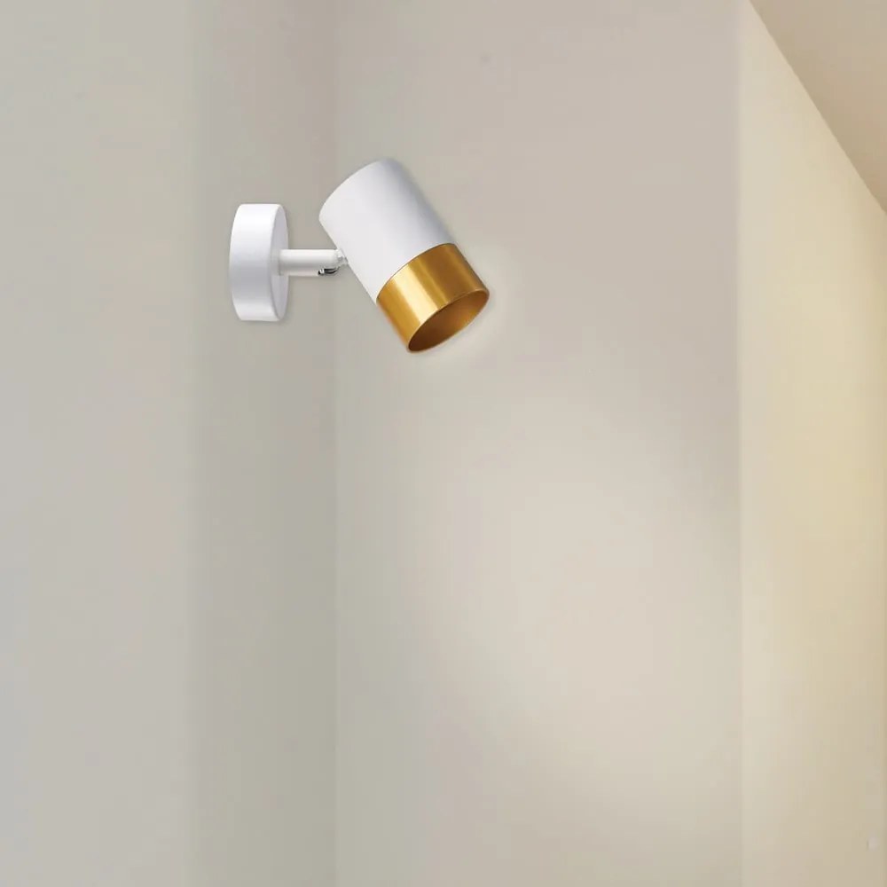 Kinkiet w biało-złotym kolorze Tobi – Candellux Lighting