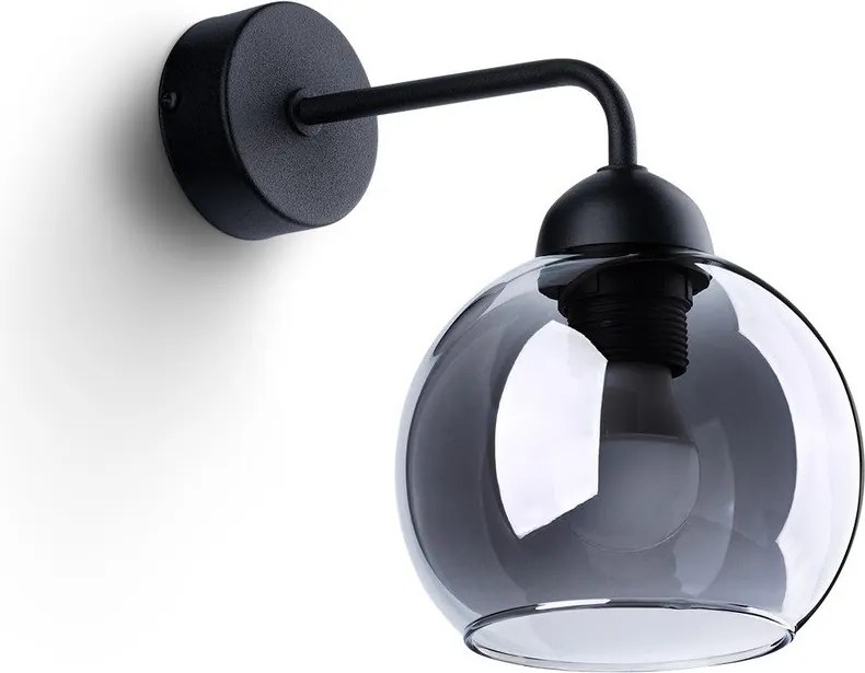 Czarny kinkiet ø 15 cm Grande – Sollux