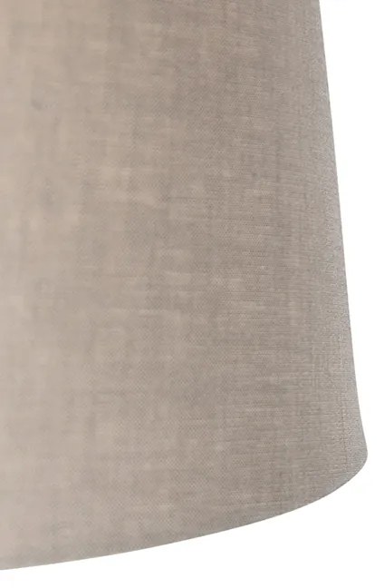 Lampa wisząca czarna z abażurem lnianym w kolorze taupe 35 cm - BlitzWiejski/ Rustykalny / Vintage Oswietlenie wewnetrzne