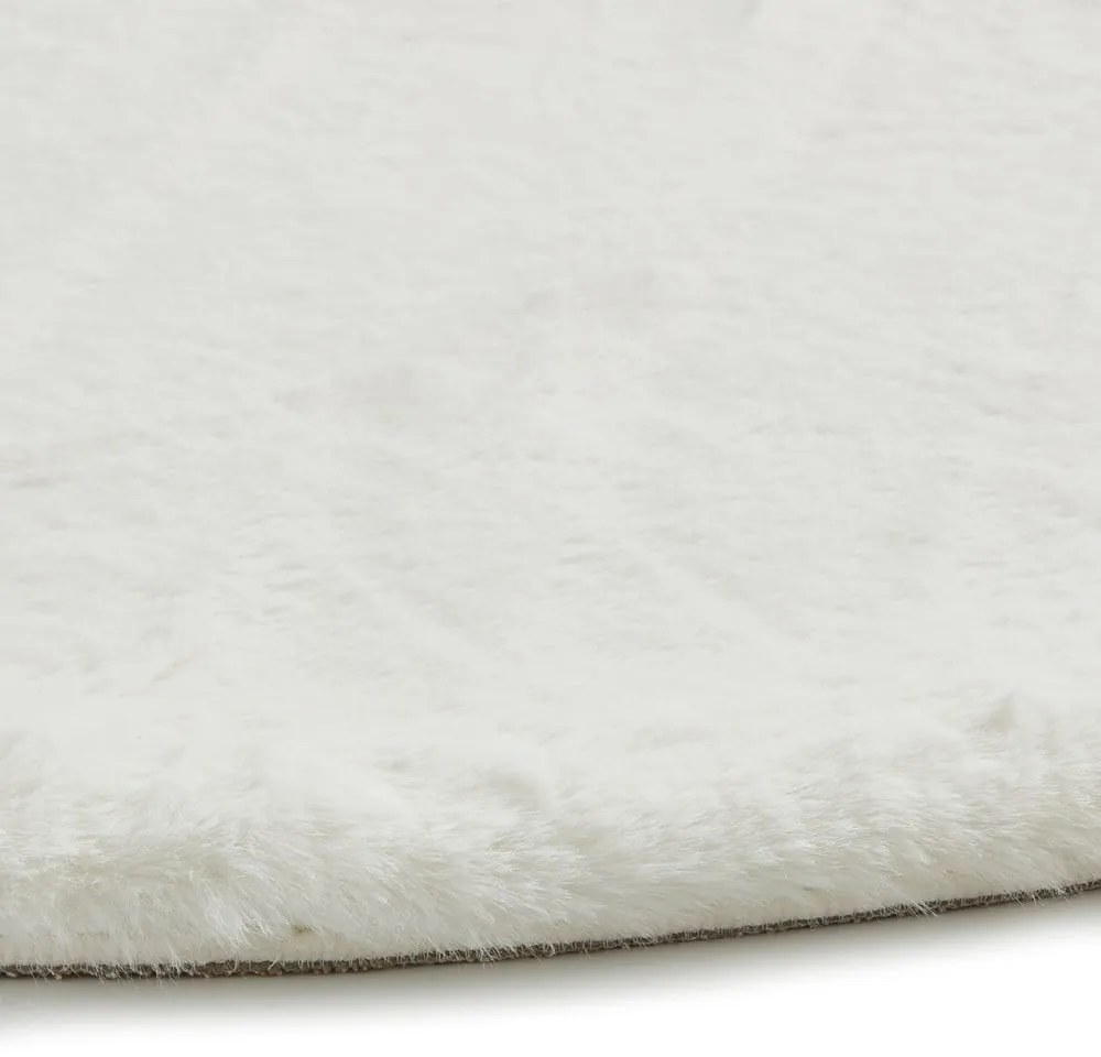 Biały dywan Think Rugs Teddy, ⌀ 120 cm