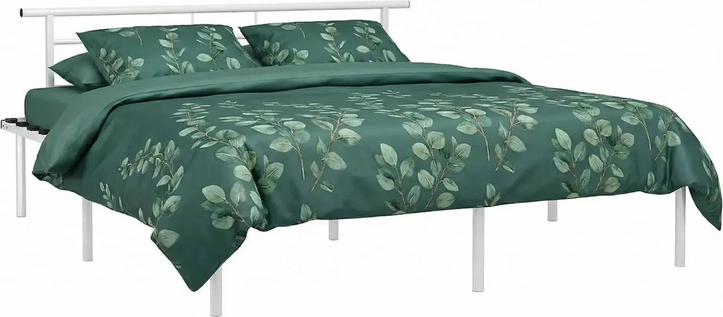 Białe metalowe łóżko małżeńskie 200x200 cm W3-H79