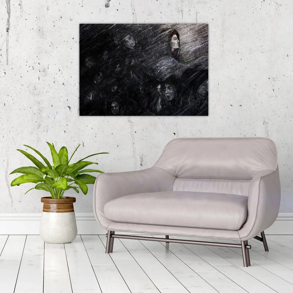 Obraz na szkle - Smutek i wyrzeczenie (70x50 cm)