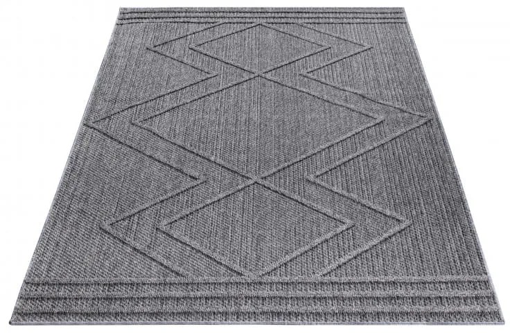Dywan zewnętrzny sznurkowy Patara Aztecki szary 200 cm x 290 cm