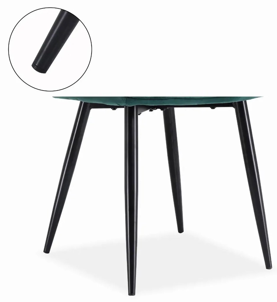 Krzesło tapicerowane K487 VELVET ciemnozielone HALMAR
