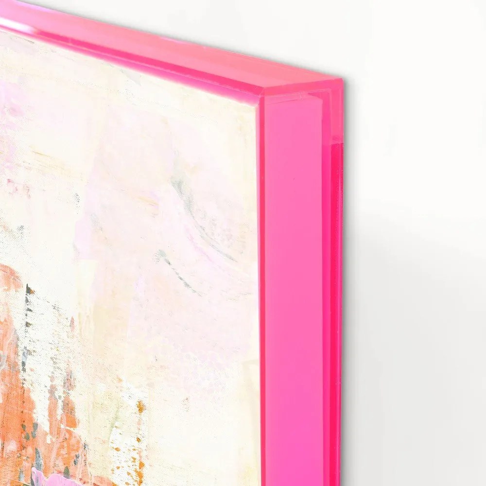 Obraz drukowany z ręcznie malowanymi elementami na płótnie z ramą w zestawie 102x102 cm New Age Pink – Malerifabrikken