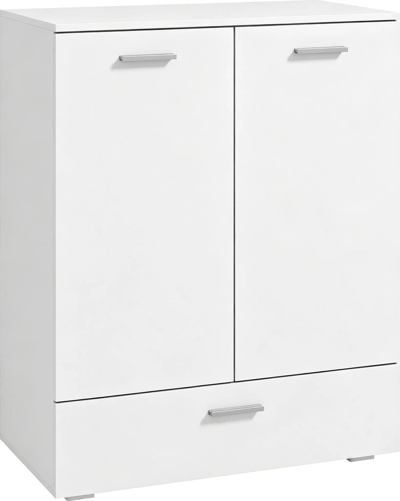 HOMCOM Nowoczesne sideboard, wolnostojąca szafka do przechowywania z szufladą i regulowaną półką, Biały | Aosom PL