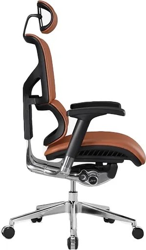 Ergonomiczny fotel biurowy skórzany ErgoFly Sail L-06, zgodny z normą BHP