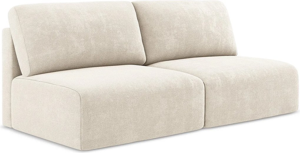 Otwarta Sofa 3-osobowa z funkcją spania - z tkaniny szenilowej - jasny beż - KONA