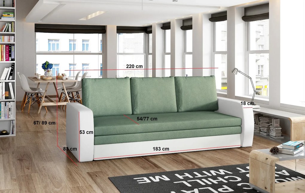 Sofa rozkładana z funkcją spania INVERSA szara/czarna ELTAP