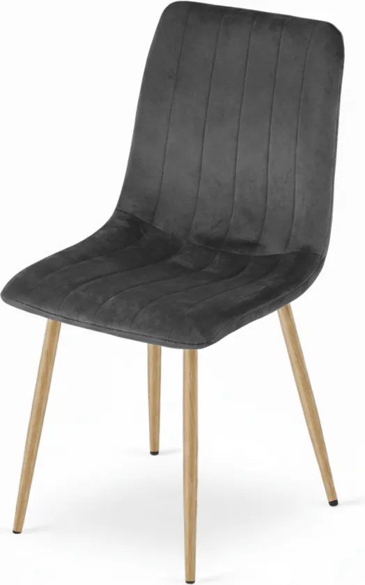 Ciemnoszare aksamitne krzesło LAVA GRAPHITE GRAY