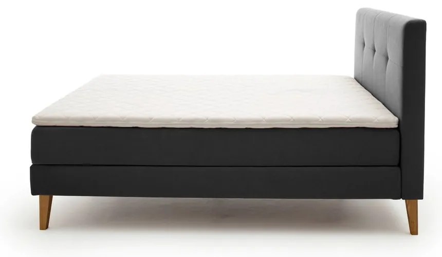 Antracytowe łóżko boxspring 160x200 cm Stockholm – Meise Möbel