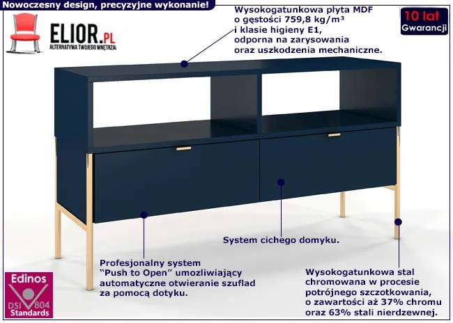 Szafka RTV w stylu glamour G0-T72
