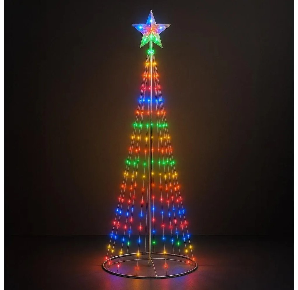 Świąteczna zewnętrzna dekoracja LED RGBW, ściemnialna, 4W/230V, 180 cm, IP44 + pilot zdalnego sterowania