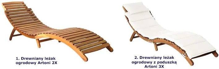 Składany drewniany leżak ogrodowy - Eved 2X