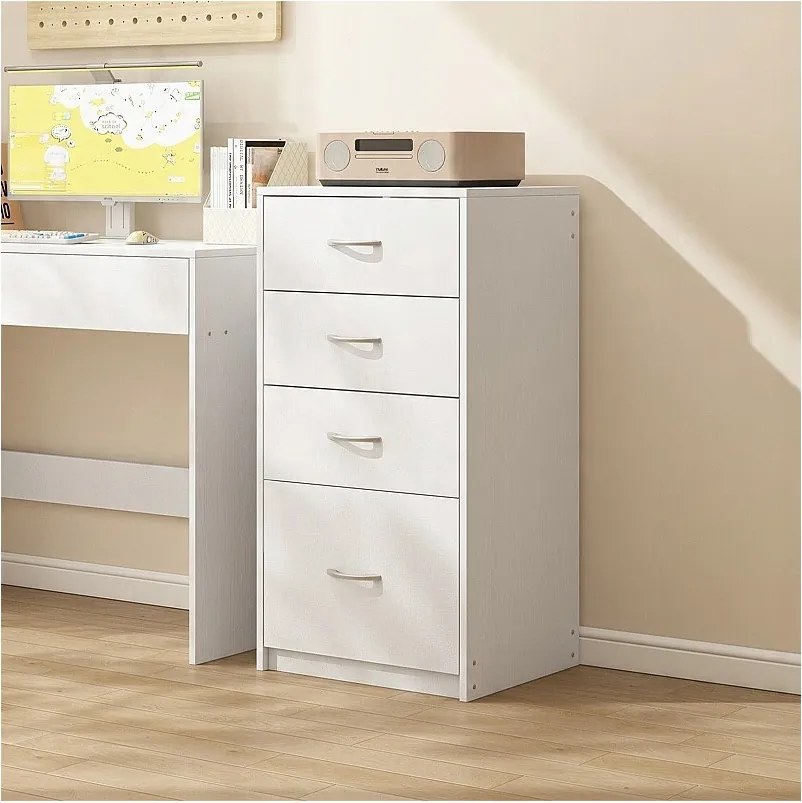 Regał nowoczesny z 4 szufladami loft biała komoda szafka biurowy duży 85cm