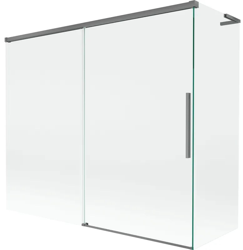 Mexen Rox L parawan nawannowy 2-skrzydłowy rozsuwany 180 + 80 x 150 cm, transparent, gun metal - 8C9L-180-080-95-00
