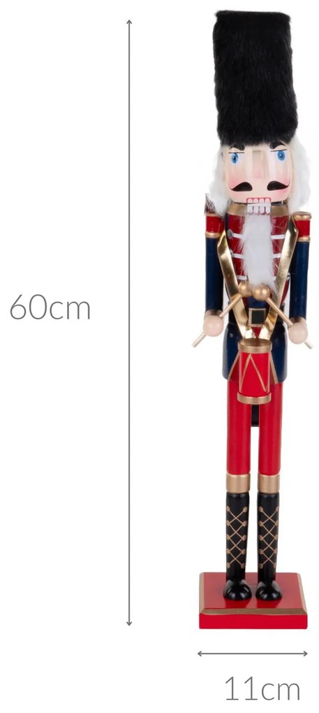 Figurka dziadek do orzechów, drewno, 60 cm
