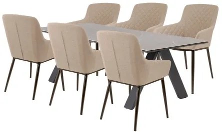 Mocca solidna NOVA PARIS - luksusowy zestaw ogrodowy 6+1