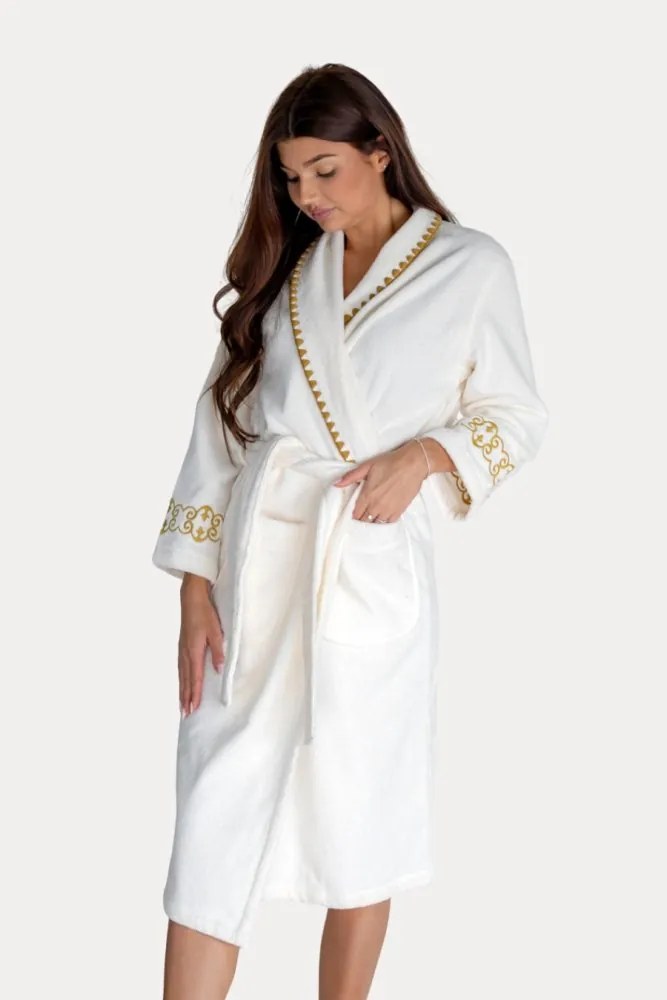 Unisex szlafrok MONDRIAN M Śmietankowy