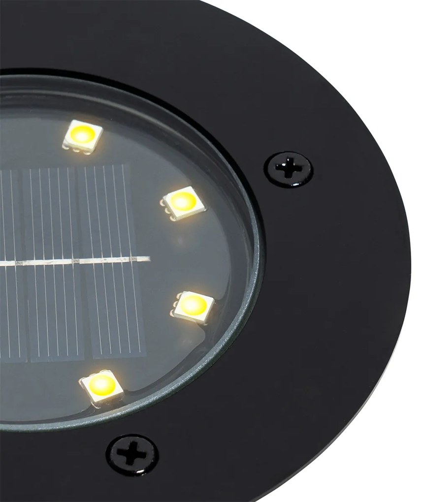 Zewnetrzna Zestaw 6 czarnych lamp ogrodowych naziemnych z LED IP65 zasilanych energią słoneczną - Terry Nowoczesny Oswietlenie zewnetrzne