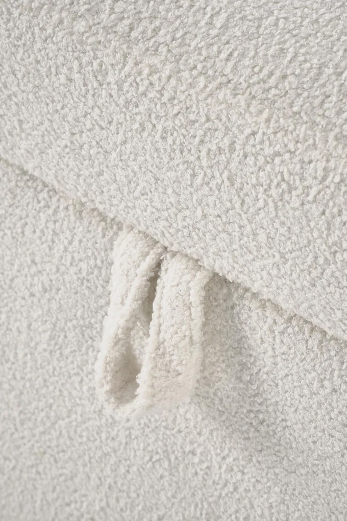 Ławka, Pufa FICARIA z pojemnikiem w kolorze kremowym, tkanina boucle, 150x40x47 cm