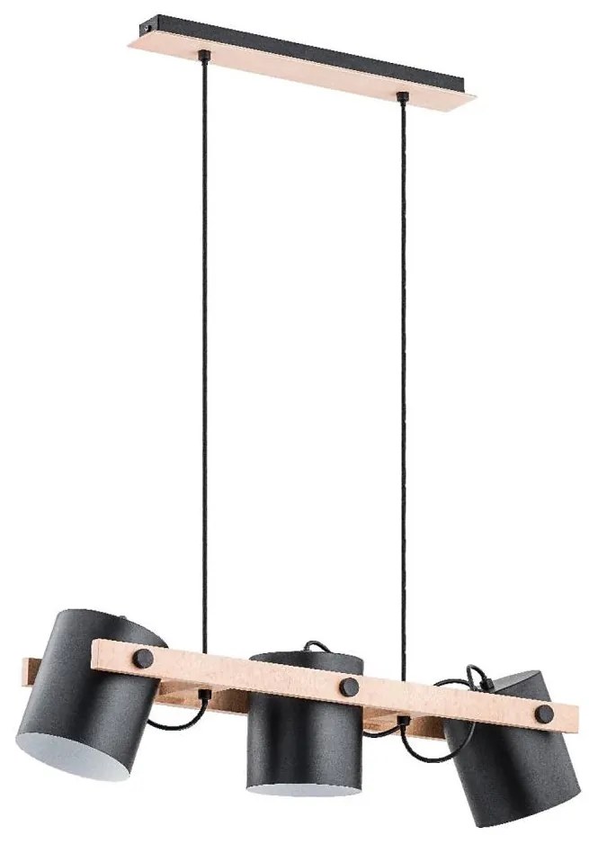 Żyrandol na lince ARI 3xE27/15W/230V czarny/beżowy