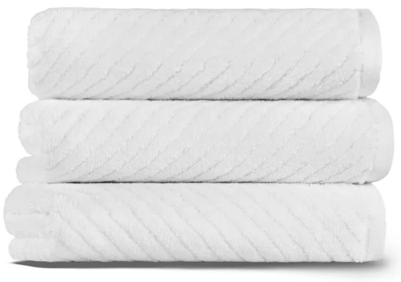 Biały bawełniany ręcznik 71x40 cm Chevron – Foutastic