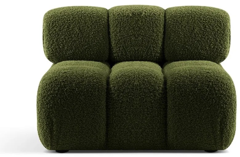 Zielony moduł sofy z materiału bouclé (moduł środkowy) Bellis – Micadoni Home