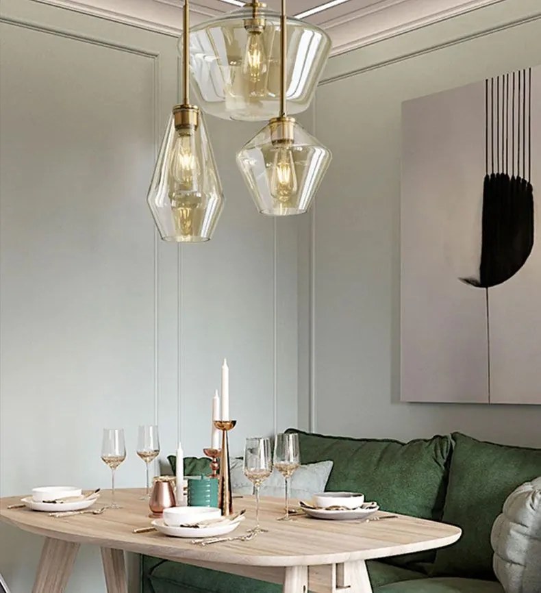Lampa sufitowa szklana APP439-1CP Amber