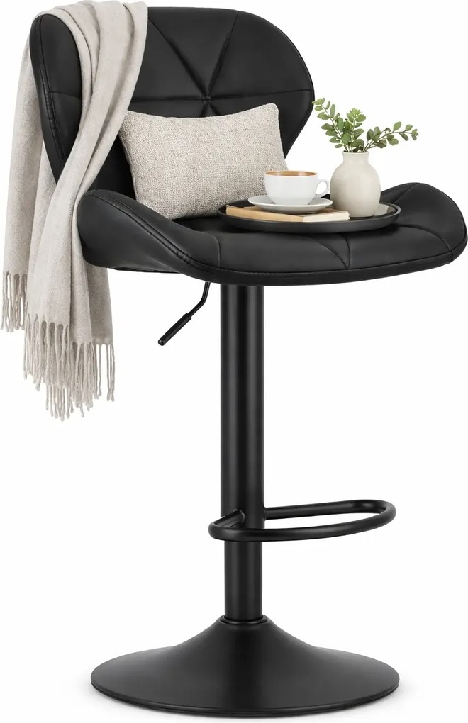 Nowoczesny czarny hoker skórzany R5-D40