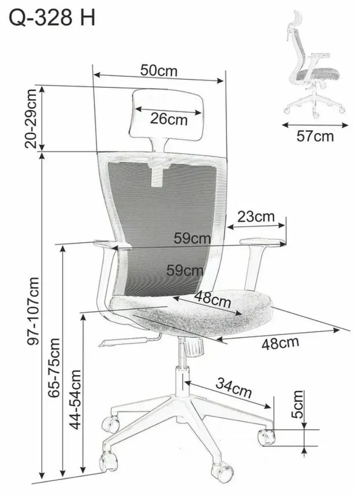 FOTEL OBROTOWY Q-328H CZARNY SIGNAL