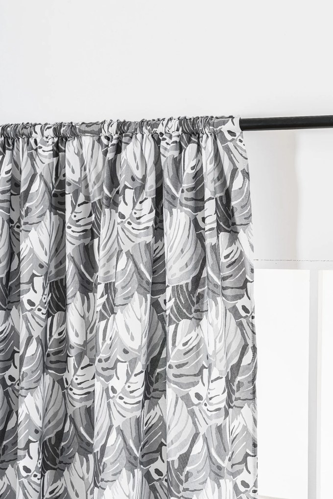 Designerska zasłona FLOCUS 140x270 cm, wzorzysta Zawieszanie: Taśma z wiązaniami